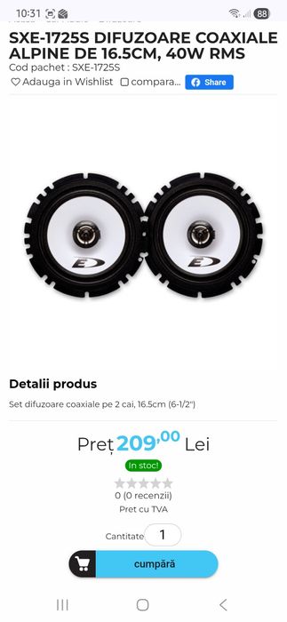 Vand Boxe Auto, Accesorii si Insonorizant ! ! !