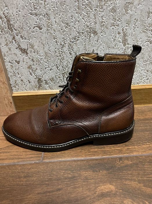 Мъжки зимни боти Massimo Dutti - естествена кожа, размер 44, кафяв