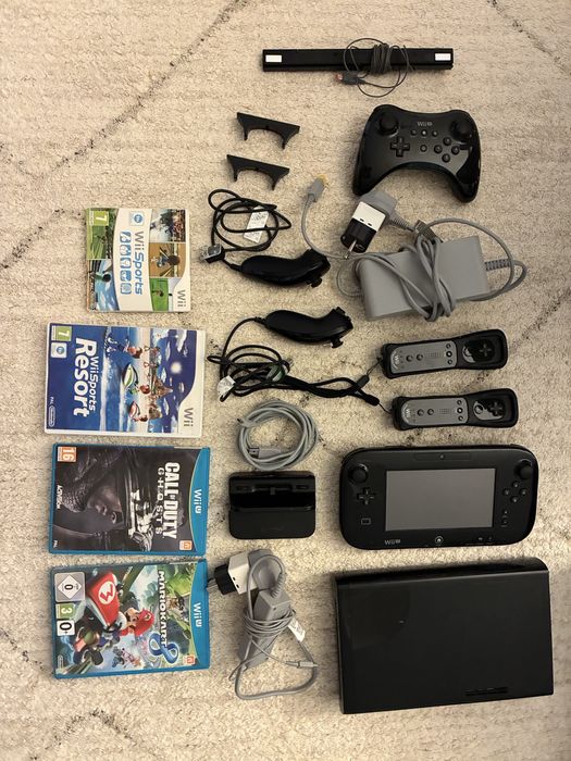 Nintendo Wii U Negru Complet