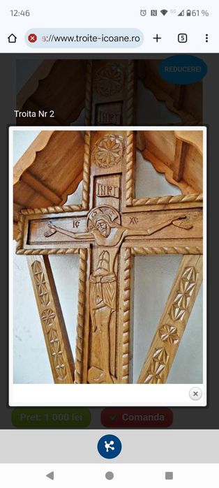 Troița sculptata manual in stil maramuresan