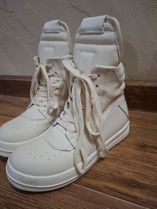 Rick owens geobasket white кроссовки