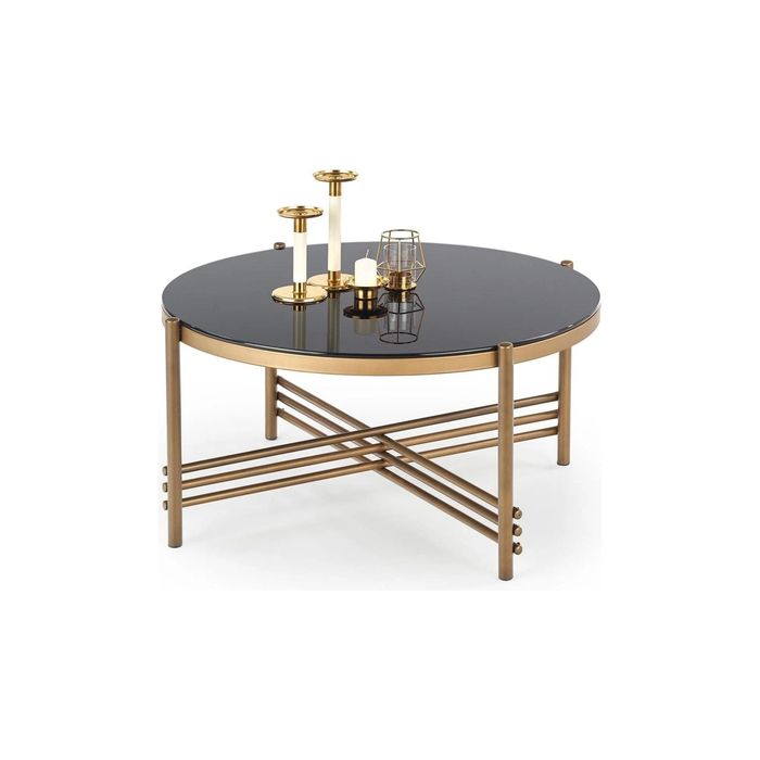 Masuta Living/receptie 80x80 - blat sticlat/metal
