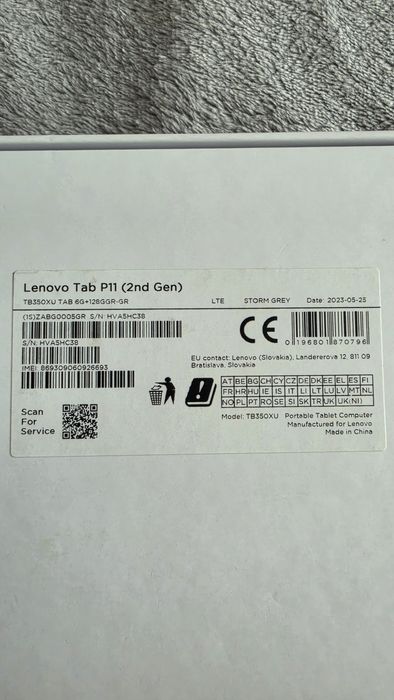 Tableta Lenovo Tab P11 (2nd gen) - la cutie
