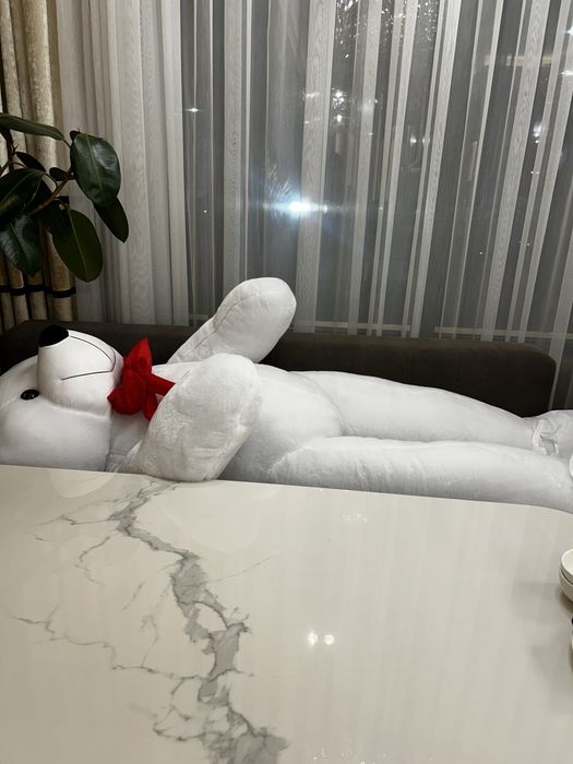 Игрушка, белый мишка новый