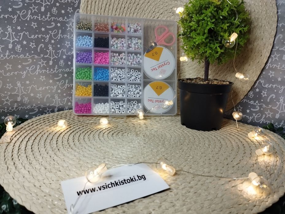 Комплект Детски ластици и гривни , 4200 броя/ Комплект Мъниста за гръв