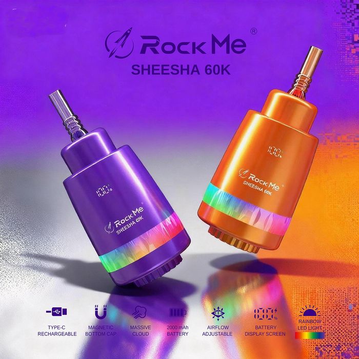 Rock Me Sheesha 60k - Vape tip țigară electronică cu diferite arome de shisha,  COMPATIBIL CU NARGHILEAU CLASICĂ