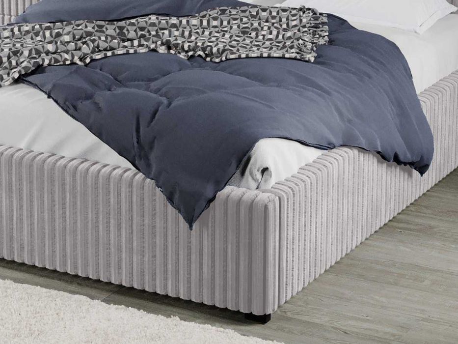 Pat Tapitat pentru saltea de 190 Reno Gri Tilia 11 rabatabil cu lada