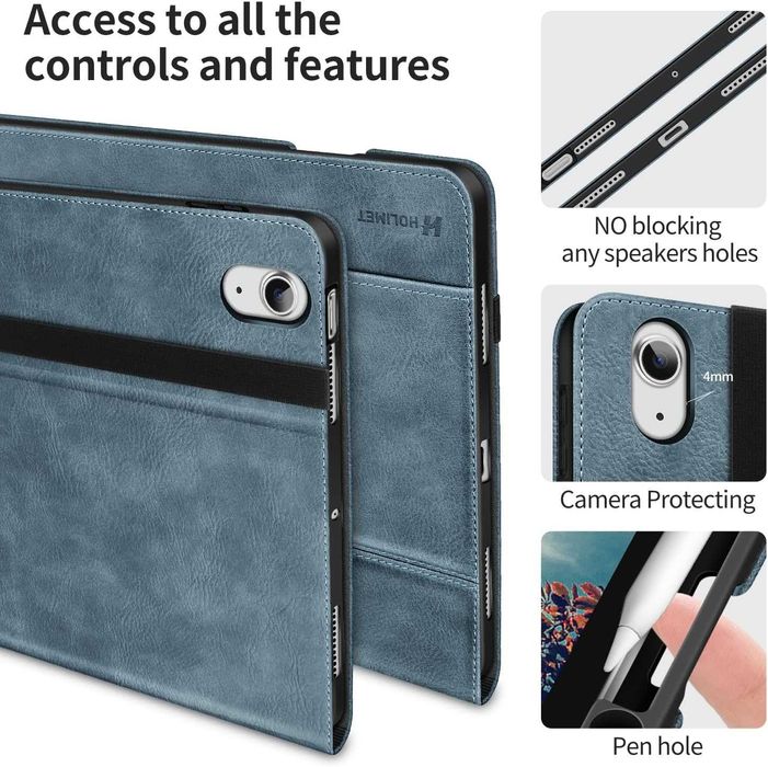 Huse HOLIMET pentru iPad Air de 11 inchi, maro sau albastru