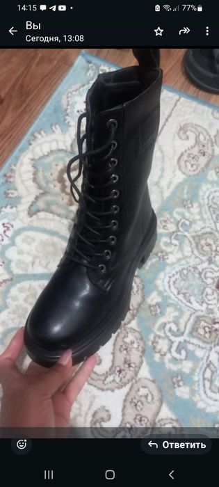 Қыстық етік өте әдемі қалың, размері 38 табаны қалың