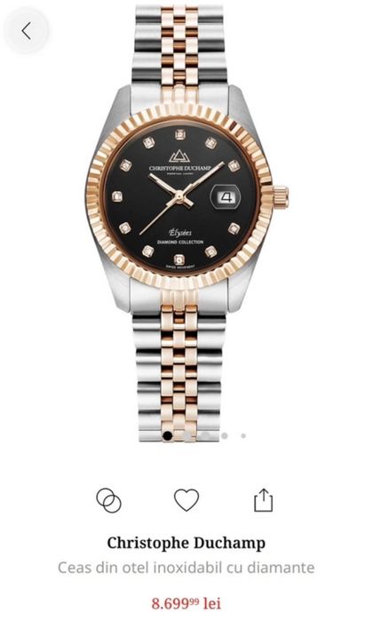 Ceas Christophe Duchamp cu diamante  nou
