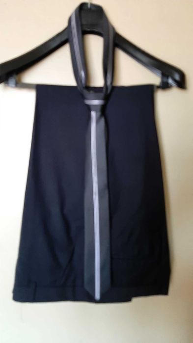 Офицялен черен костюм Fashion pulse + вратовръзка (50 размер)