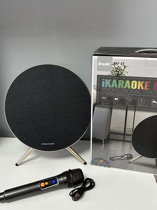 Boxa wireless, Portabila,cu Microfon karaoke Wireless, si led spate RGB ~ Promotie ‼️