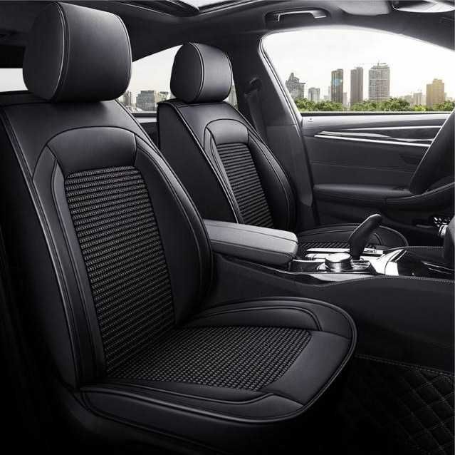 Луксозна универсална автомобилна тапицерия кожа + текстил - различни цветове