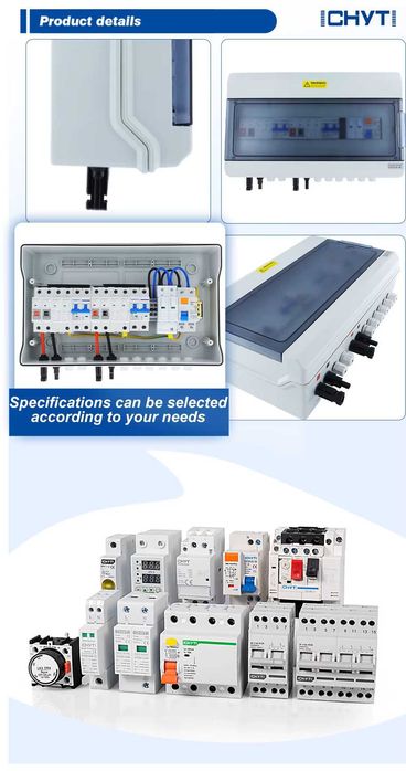 Cutie combinatoare fotovoltaică pentru sistem solar DC+AC,IP65 ,2 intrari 2 iesiri,2 șiruri cu panouri solare 15A 600V AC