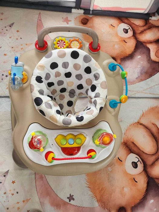 Детска проходилка Chipolino - 4 в1 Фенси, бежови точки
