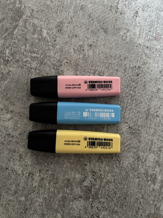 текстовыделители маркеры STABILO 3 штуки