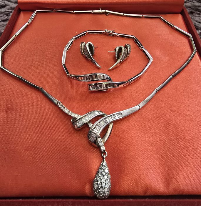 Set elegant argint 925, colier, bratara si cercei
