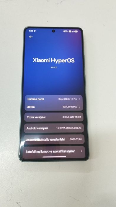 Redmi Note 13 Pro 8/256 Blue ideal holat karobka bor