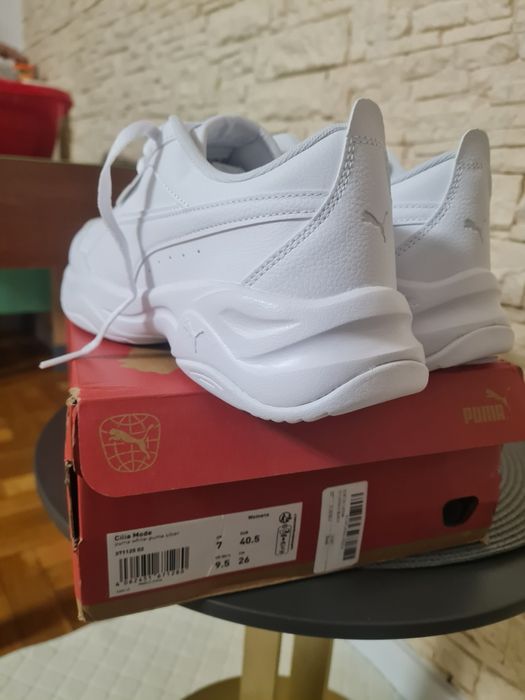 Pantofi sport Puma din piele ecologica Cilia Mode, Alb, 40,5