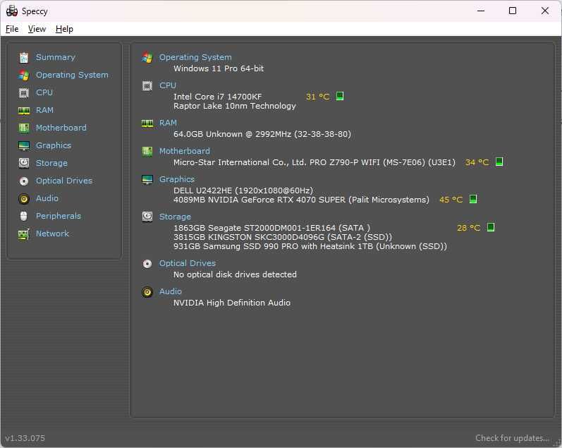 Работна станция / геймърски компютър i7-14700KF RTX 4070 Super 64GB