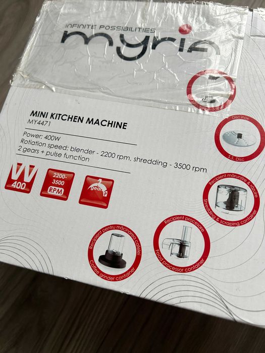 Robot de bucatarie NOU Myria MY4471, 400W, rasnita, chopper si blender