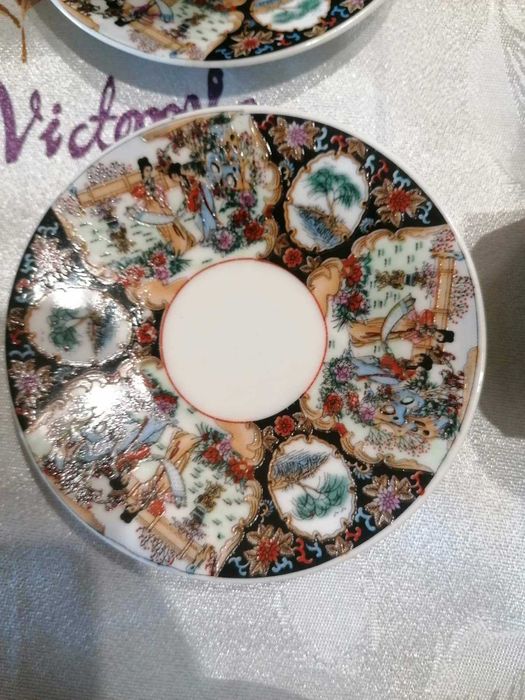 Фин китайски порцелан-6 броя чаши с чинийки