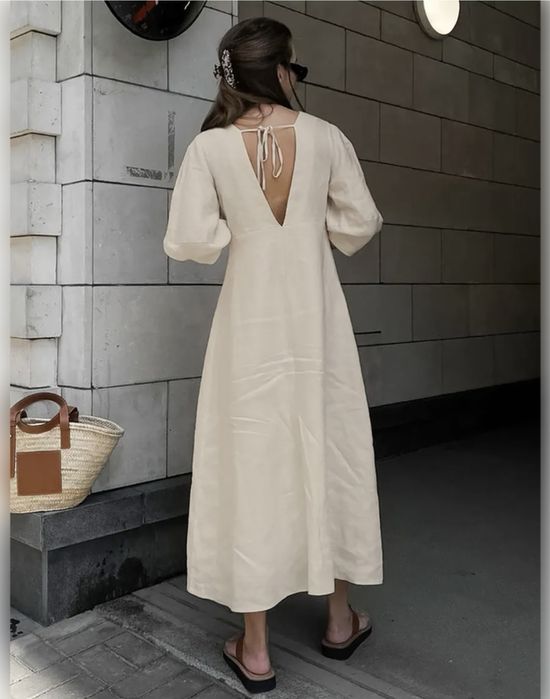 Платье летнее бежевое