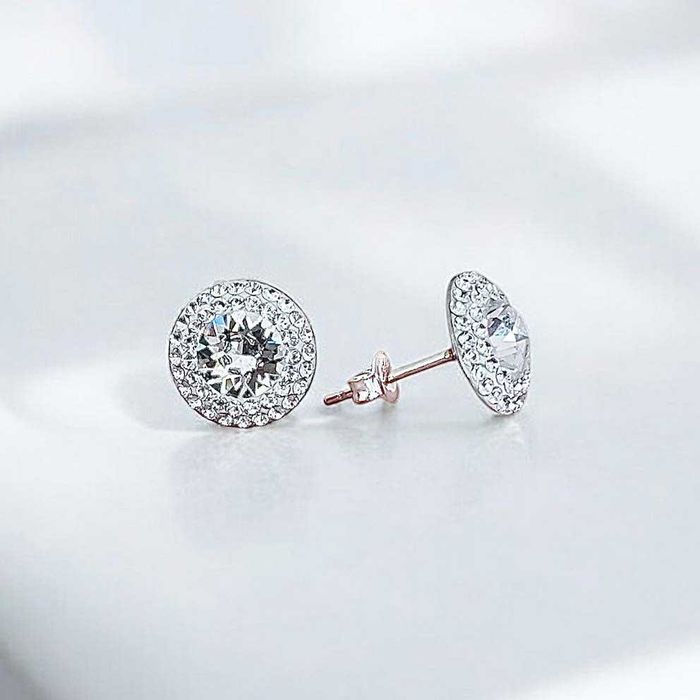 Дамски Сребърни Обеци с Кристали Сваровски/Swarovski