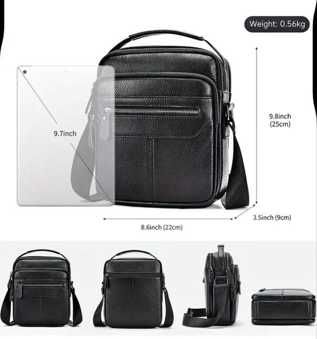 Мъжка работна кожена чанта/Голяма, красива и елегантна -20% Промоциия!