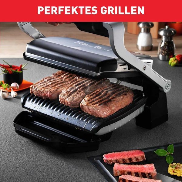 Нов Контактен Грил Скара Tefal Optigrill GC705D , 2 години Гаранция, 2000W, Сребрист