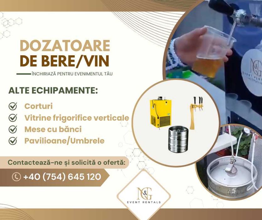Dozator de bere închiriere nunți/botezuri/petreceri/corporate/festivaluri