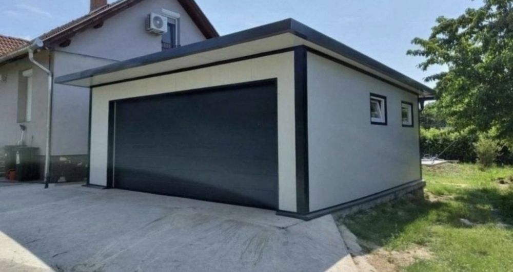 Garaje metalice auto învelite cu panou