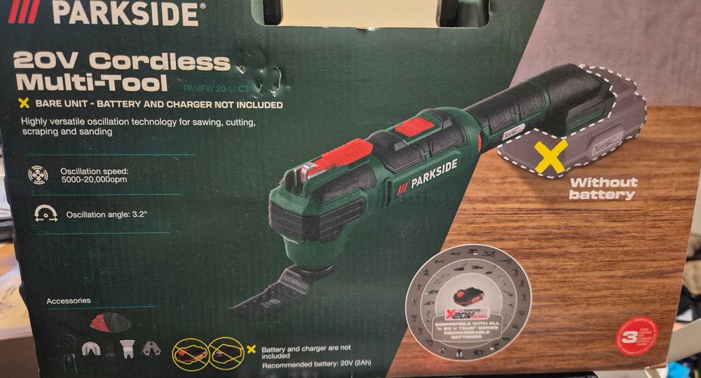 20V Parkside акумулаторен мултифункционален инструмент НОВ с гаранция
