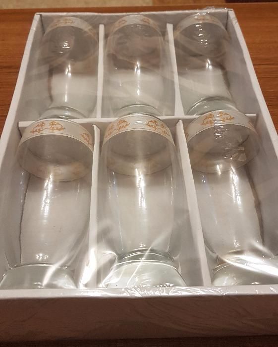 Set 6 pahare sticla, pentru bere, NOU