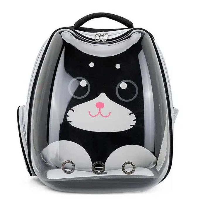 Ghiozdan transport animale companie Pisica Catel, Roz Gri Negru Galben