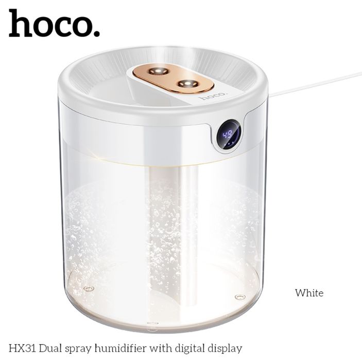 Hoco HX31  Увлажнитель 1.4л с цифровым дисплеем и двойным распылением