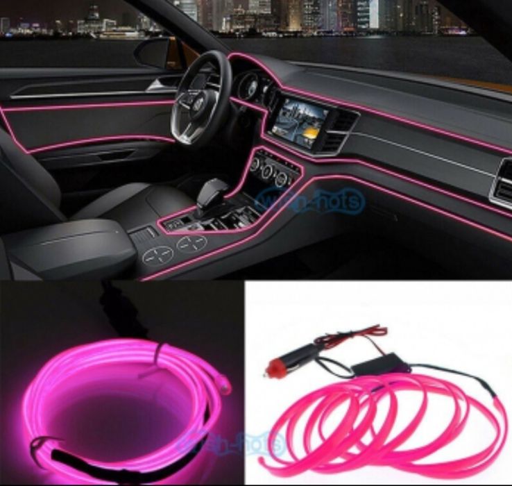 Fir cu lumina ambientala auto 2 metri 3 metri neon ambiental flexibil