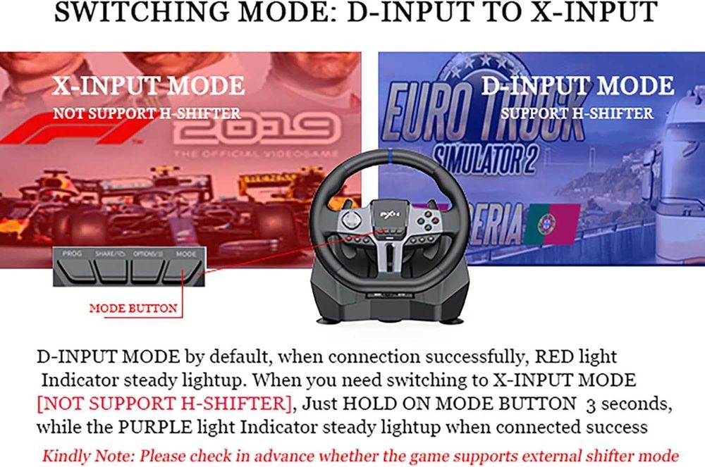 PXN V9 Gen 2 волан за PC/PS4/Xbox с педали и скорости