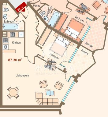 Голям обзаведен 2-стаен апартамент, кв. Аспарухово, 106 кв.м