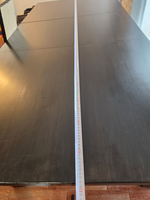 Masă dining extensibilă lemn masiv, neagră