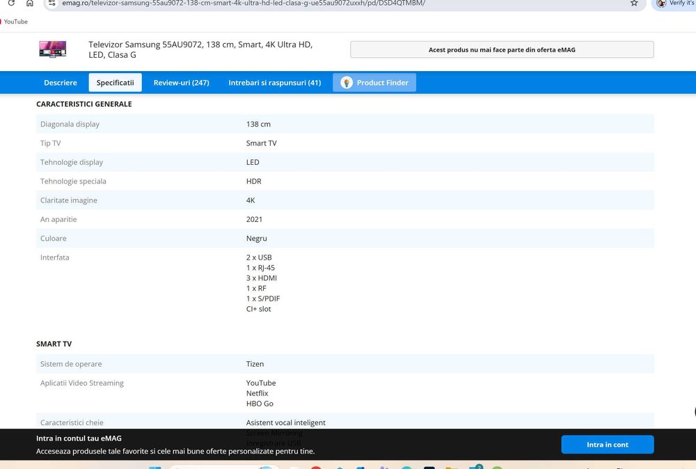 Samsung LED 139 cm Smart 4K Ultra HD Seria 9