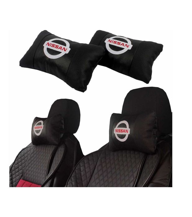 възглавнички за автомобил Нисан NISSAN бродирани Кожа 2 броя