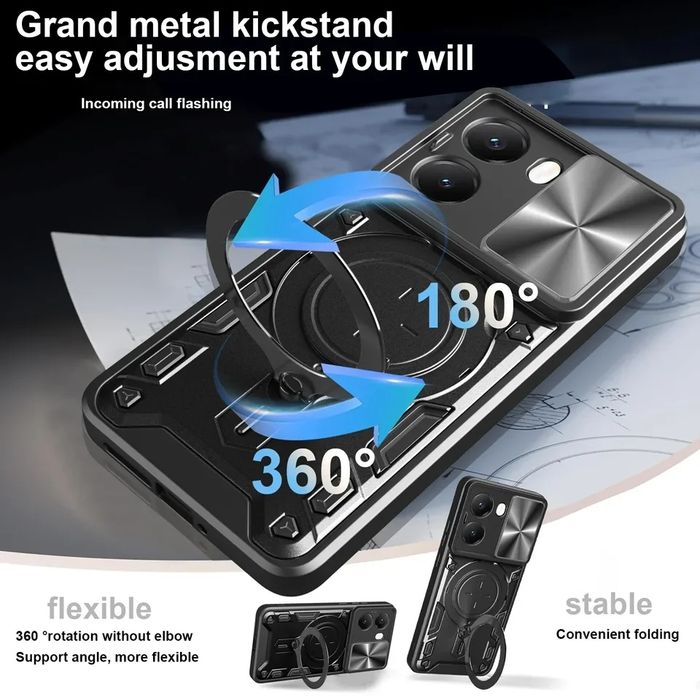 Xiaomi Poco X7 Pro / X6 Pro / GIANT RING Удароустойчив кейс с пръстен