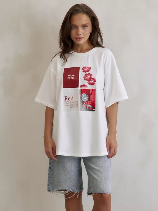 Трендовая футболка женская р.56