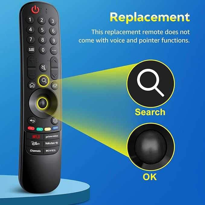 Telecomanda LG standard (NU Magic Remote) cu butoane Netflix, Rakuten