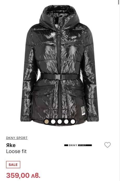 Зимно черно лак яке DKNY