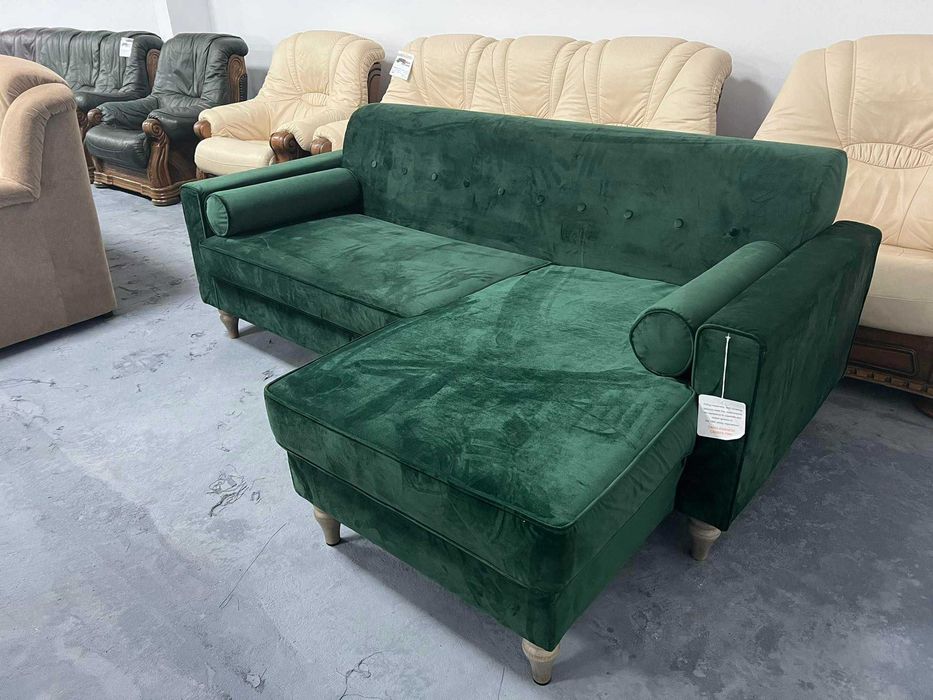ПРОМОЦИЯ!!! Зелен диван от плат с лежанка