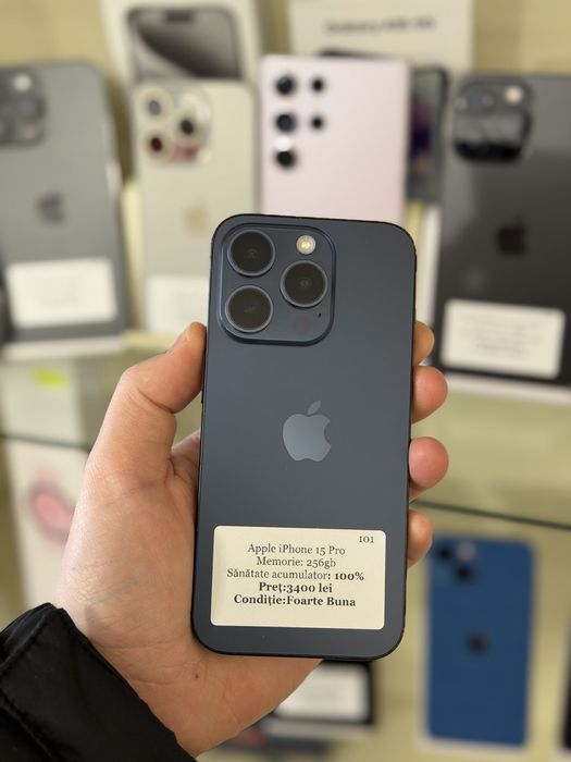 Iphone 15 pro - purple - 100% - 256 gb -