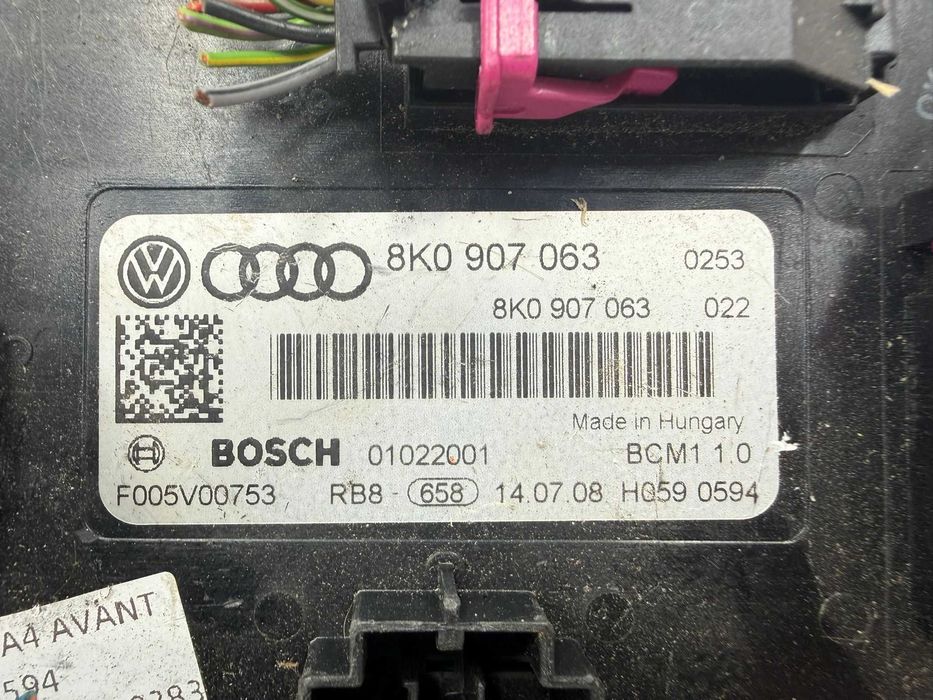 Modul confort BCM1 Audi A4 S4 B8 8K COD: 8K0907063 2009 / [2008-2015] / (5B2)