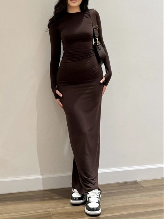 продается коричневое и черное платье